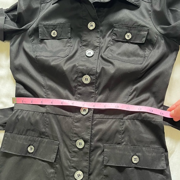 Diane Von Furstenberg Vastago Button Down Cargo Shirt Dress Black Size 2 - Picture 10 of 16